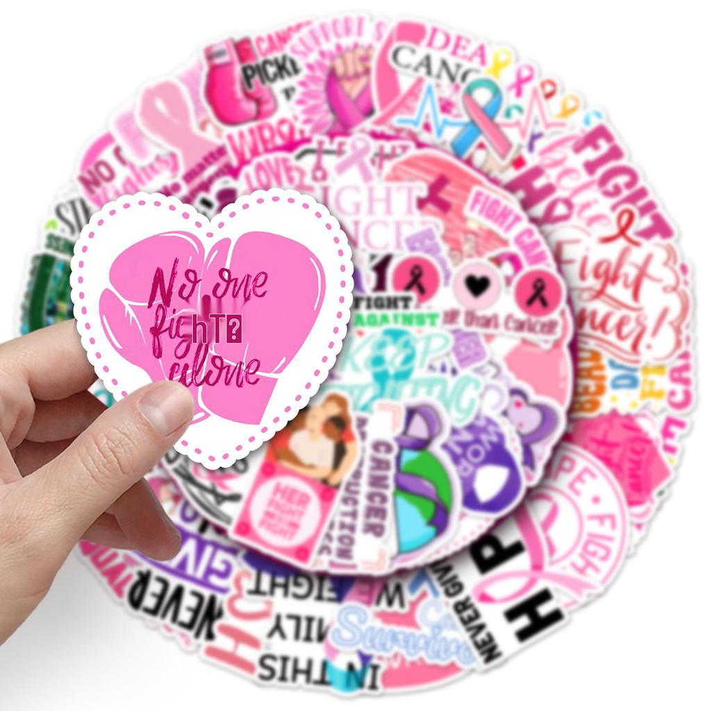 50 Waterproof Pink Inspirational Stickers: Boost Positive Energy & Resilience with 50 Sheets for Planners or Resin Decorations.