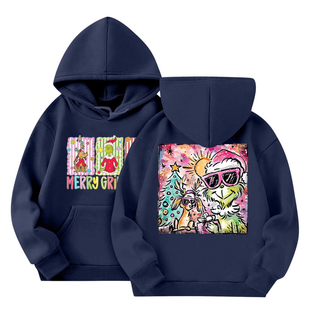 Dětská móda Lehký pulovr s dlouhým rukávem s kapsami Potisk Mikina s kapucí