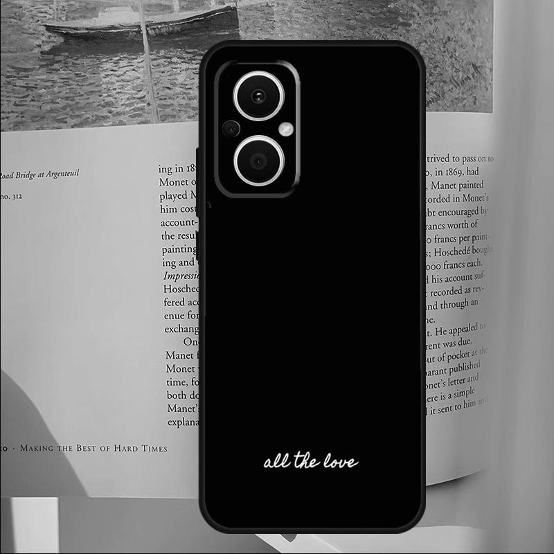 Simple Minamilst Black Quote Cover For OPPO Reno 13F 11F 12F 14F 10 11 12 13 14 Pro 7 8 Lite OPPO Find X6 X5 X8 Pro Case