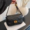 Rhombus Embroidery Thread Small Gold Ball Chain Bag Women's New High-end Shoulder Messenger Bag Small Square Bag