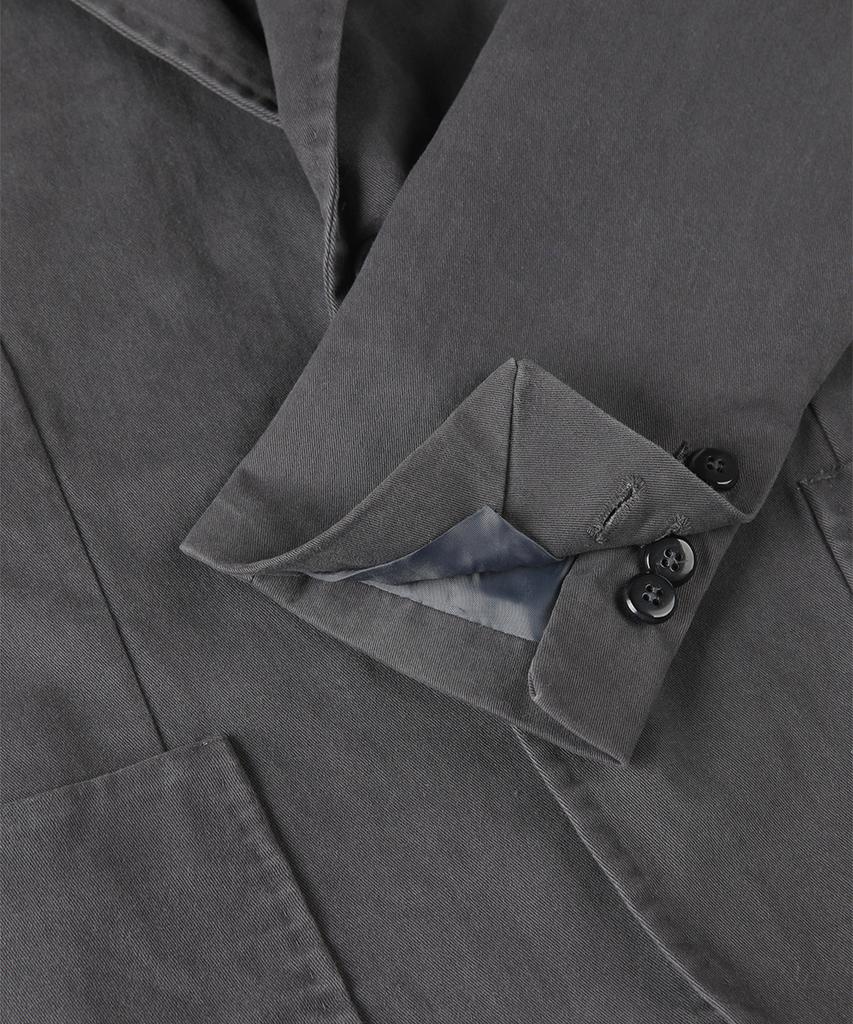 Panicale Charcoal Garment-Dyed Casual Cotton Jacket