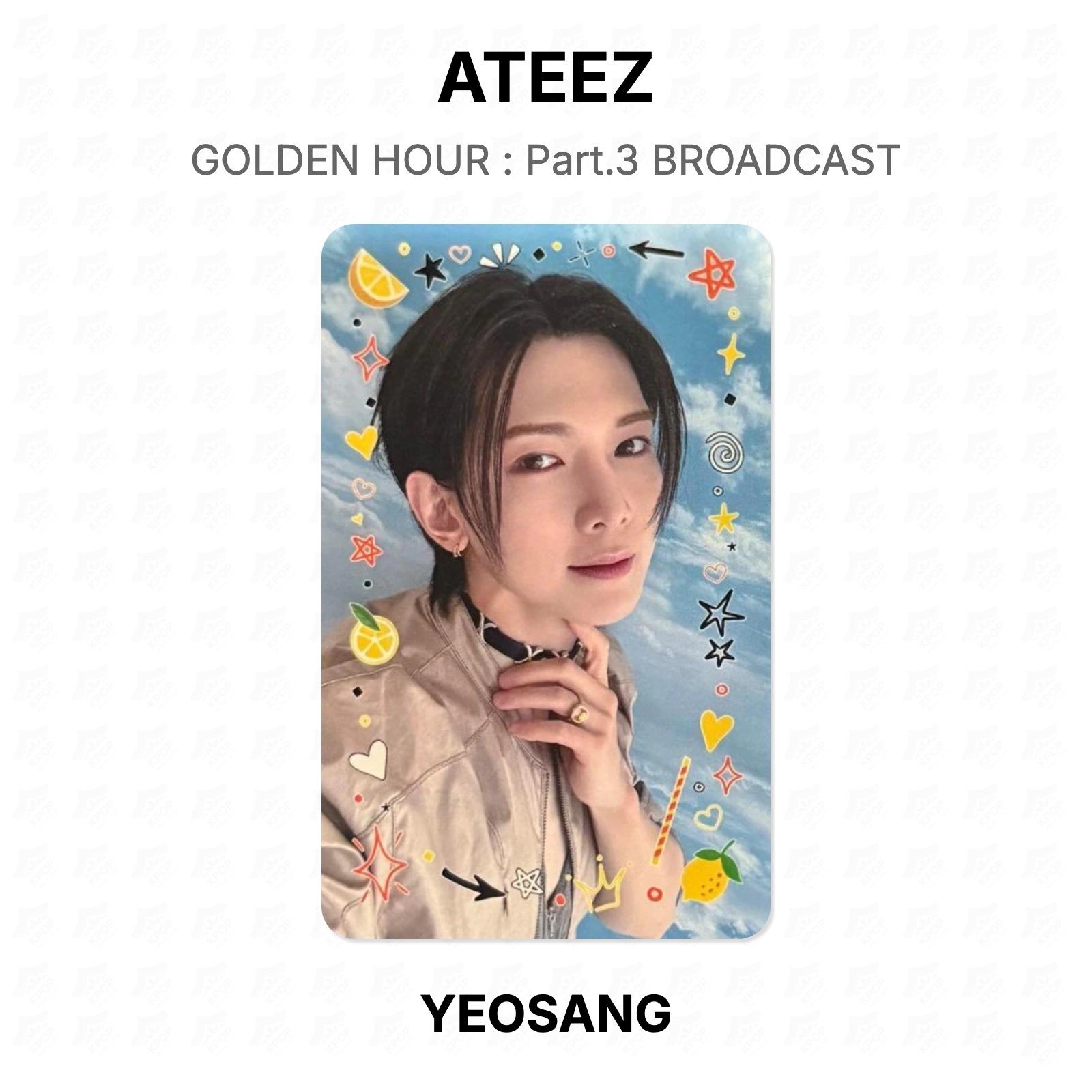 ЗОЛОТОЙ ЧАС ATEEZ : Часть 3 ОФИЦИАЛЬНАЯ ФОТОКАРТОЧКА BROADCAST YEOSANG