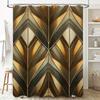 Modern Geometric Shower Curtain with Gold Accents Perfect for a Luxurious Bathroom Decor Upgrade