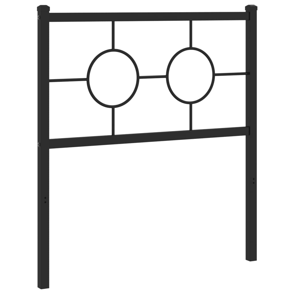 Vidaxl Metalowe Wezgłowie, Czarne, 75 Cm