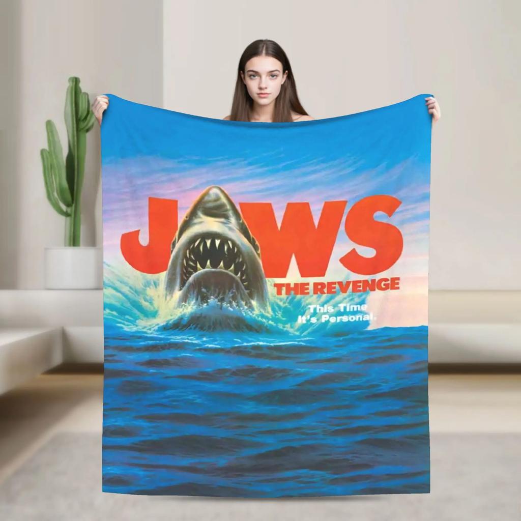 Jaws 40° Anniversario Retro Vintage s Film Coperta Morbida Leggera Copertura per Letto o Divano Design Personalizzato
