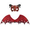 Draktilbehør Demon Voksne Djevel Cosplay Maske Halloween Demonvinger Rekvisitt for Maskeradefest Cosplay