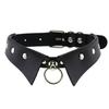 European & American Punk Gothic Leather Collar Necklace with Simple Fashion Ring