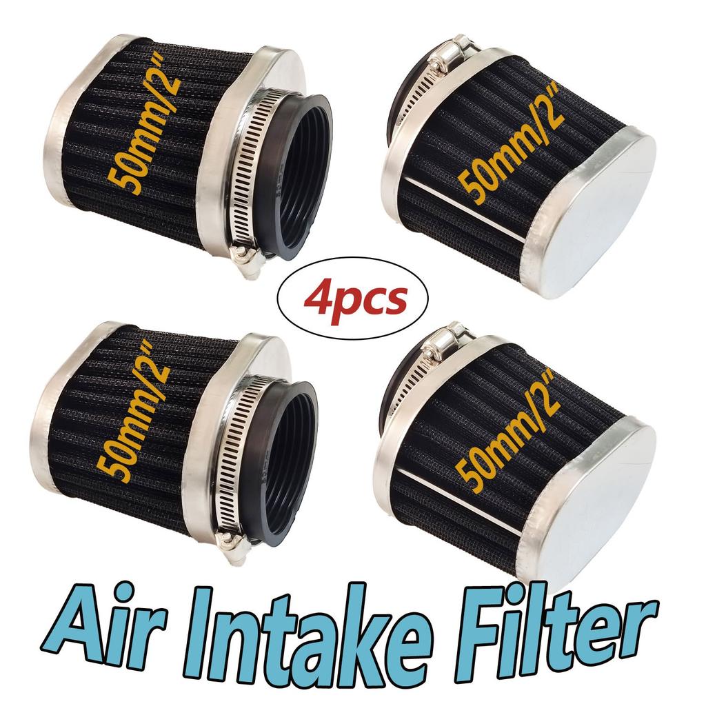 2inch 51mm Intake High Flow Cone Motorcycle Air Filter Metal Kits Universal 4PCS