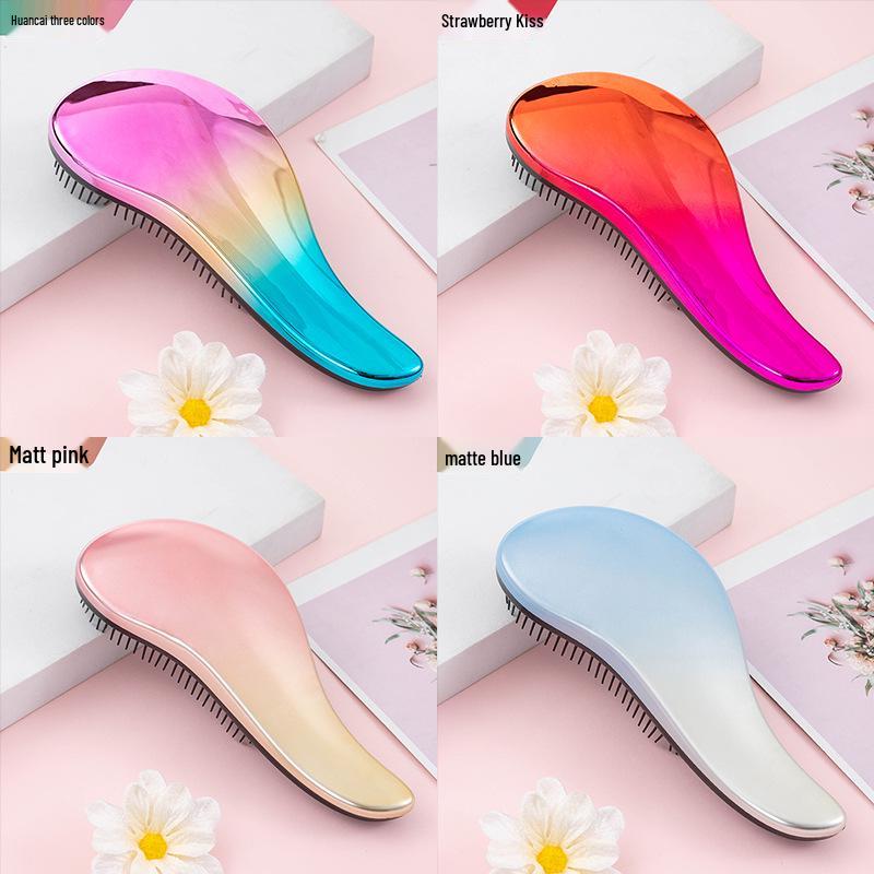 

UK Electroplating Iridescent Gradient Hair Brush, Smooth Massage Comb