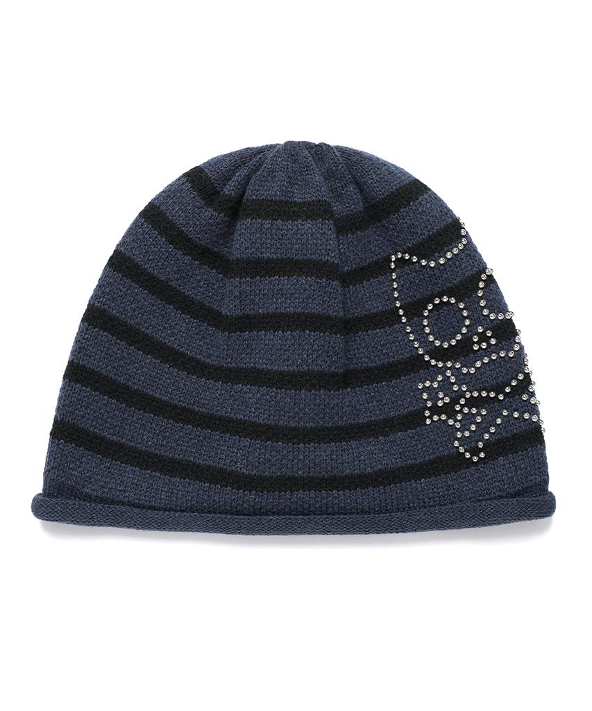 CAVISH Skull Cat Striped Beanie Navy(Cv2Ffuab32A)