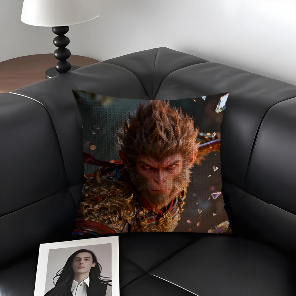 

BBlack MythH Game Cushion Cover Natural Linen Organic Fabric DoubleSided Printing Sofa Home Decor Gift Pillow Case 30x30cm