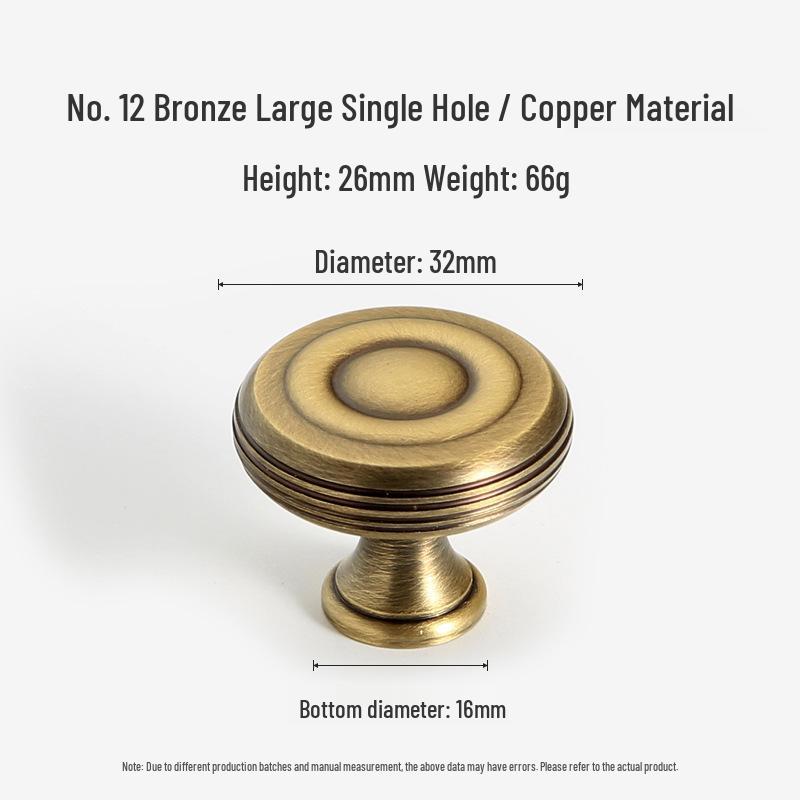 Antique Bronze Round Ball Cabinet Drawer Pull Handle