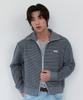 Process Multi Stripe Knit Zip-Up - Charchoal