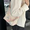 Retro 3D Relief Single Shoulder Underarm Bag for Women Versatile and Portable Large Capacity Canvas Bag for Summer