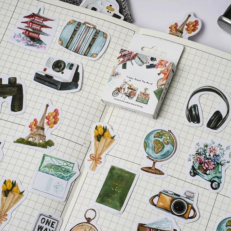 46 Pcs/pack Travel Scenery Label Stickers Decorative Stationery Stickers Scrapbooking Diy Diary Album Stick Label