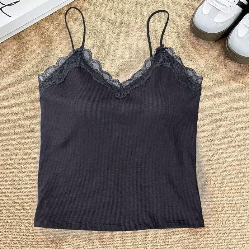 Lacy Strap Tank Top For Women With 3d Embroidery And Sheer Mesh Fabric Perfect For Spring Fashion