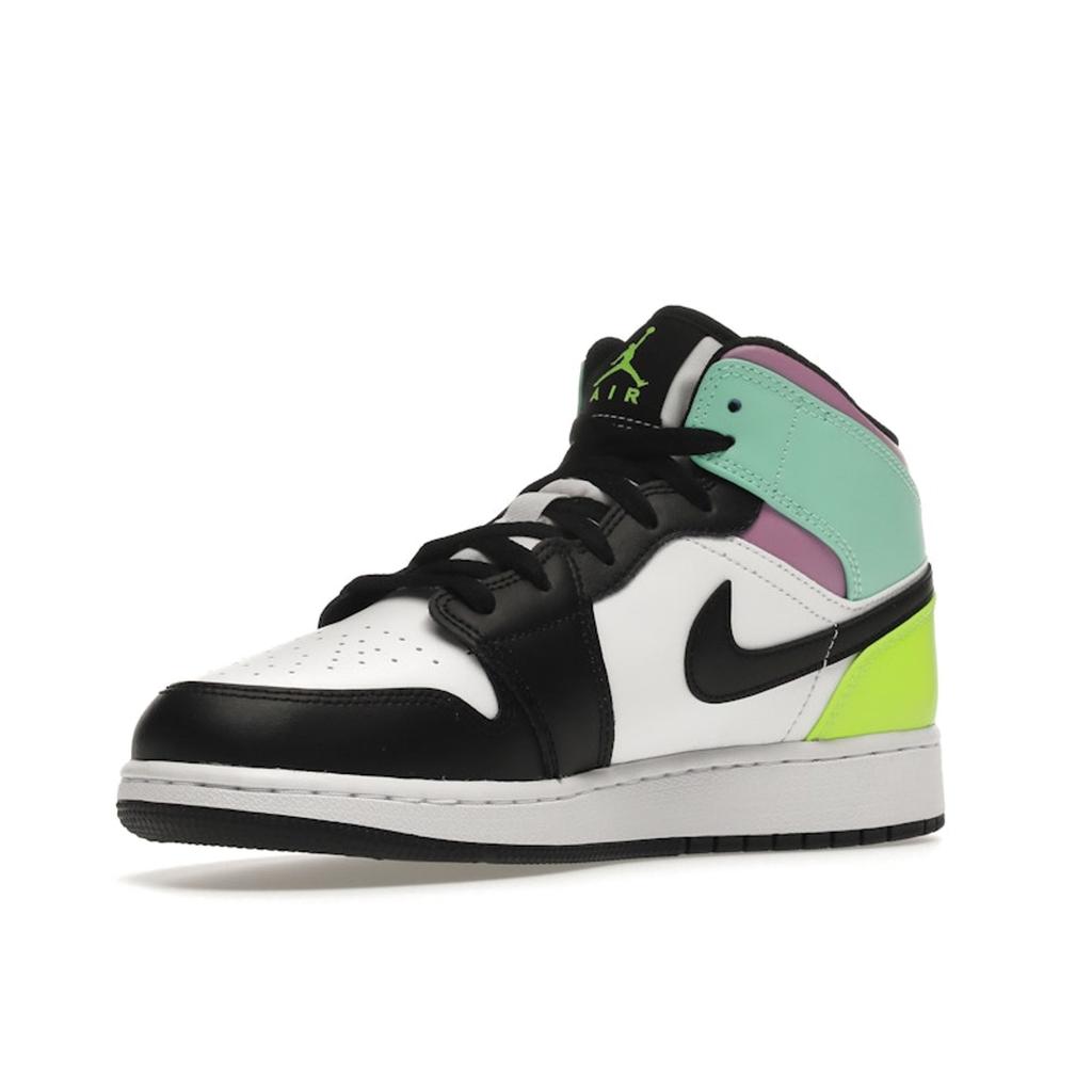 Air Jordan 1 Mid GS Pastel Dětské Tenisky Bílá Volt Zelená-Zářící 554725-175