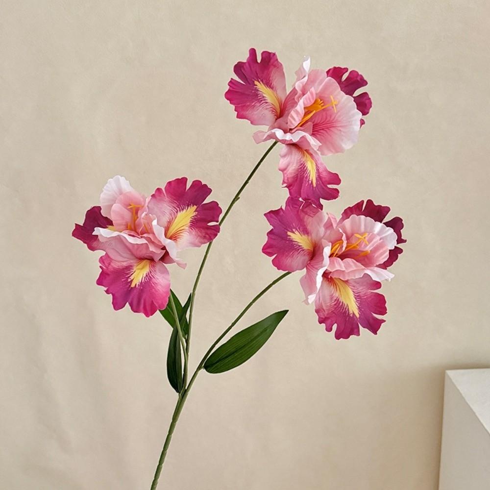 

New Purple Artificial Iris Flowers Bouquet Floral Fake Flower Decorative Artificial Faux Plants Flower Arrangement темно-розовый