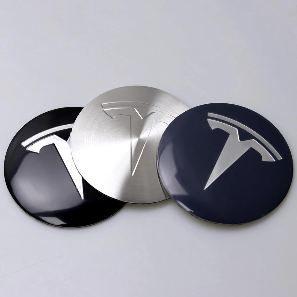 Car Sticker Tesla 4Pcs 56mm For Tesla Model 3 Model S X Y Original Hubcaps Car Wheel Center Cover Decoration Sticker ABS Auto Hu