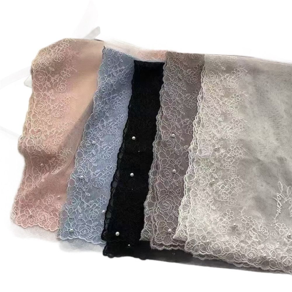 Embroidered Flower Lace Scarf Lightweight Female Headscarf Retro Silk Scarf Summer