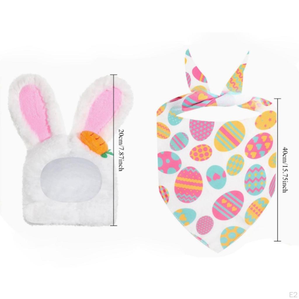 Ostergans Outfit Kleidung Hasenohren Hut und Schürze für 23" Gartenstatue Kostüm Terrasse