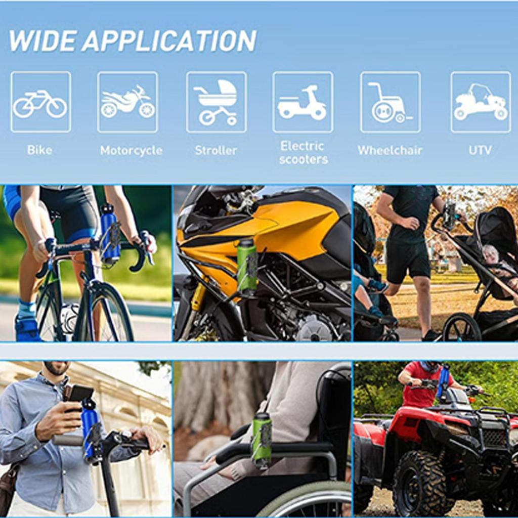 Motorcycle Bottle Holder Accessories Cup Holder For Walker With 0.6-1.56" Metal Clamp Handlebar Mount Drink Holder Adjustable
