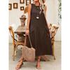Spring Summer Women's Loose Round Neck Sleeveless Pocket Maxi Dress Casual Pullover Long Dress for Women