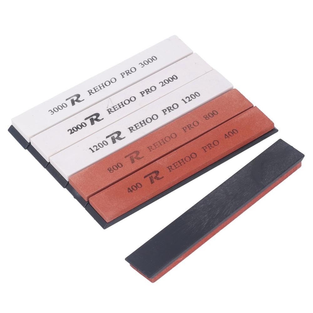 6 PCS White Reddish Brown Sharpening Stone Set White Corundum Whetstone Set Home Kitchen