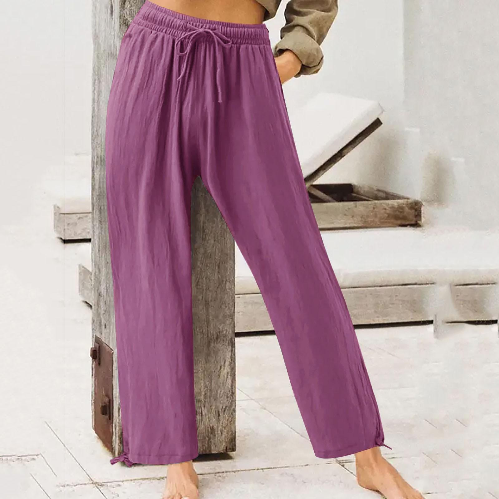 

Брюки для женщин, модные нарядные женские брюки, однотонные брюки с эластичной резинкой на талии, широкие брюки с высокой талией, брюки обычного кроя Calcinhas Feminina XL