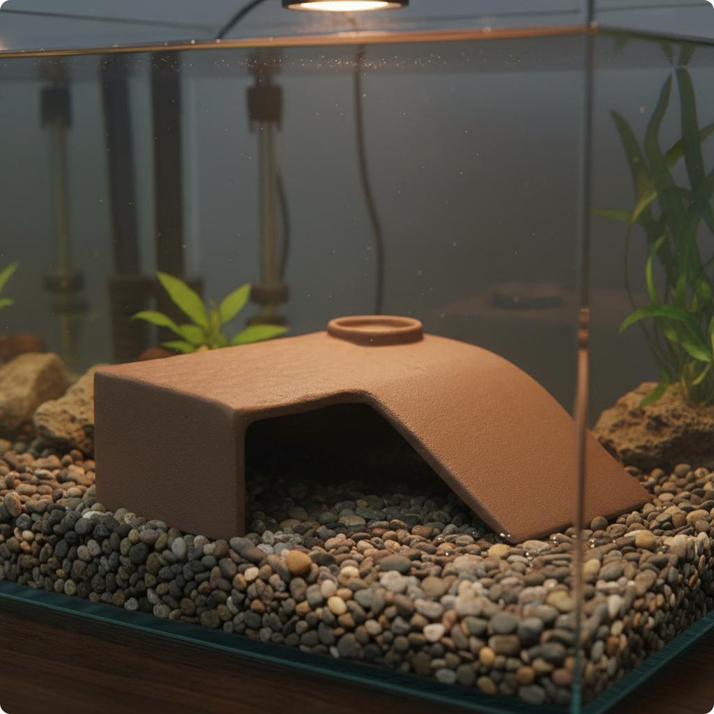 Basking Cave Platform Two-Way Use Ceramic Turtle Ramp Turtle Hideout Bridge Easy to Climb Amphibian Cave Hide Sturdy Base