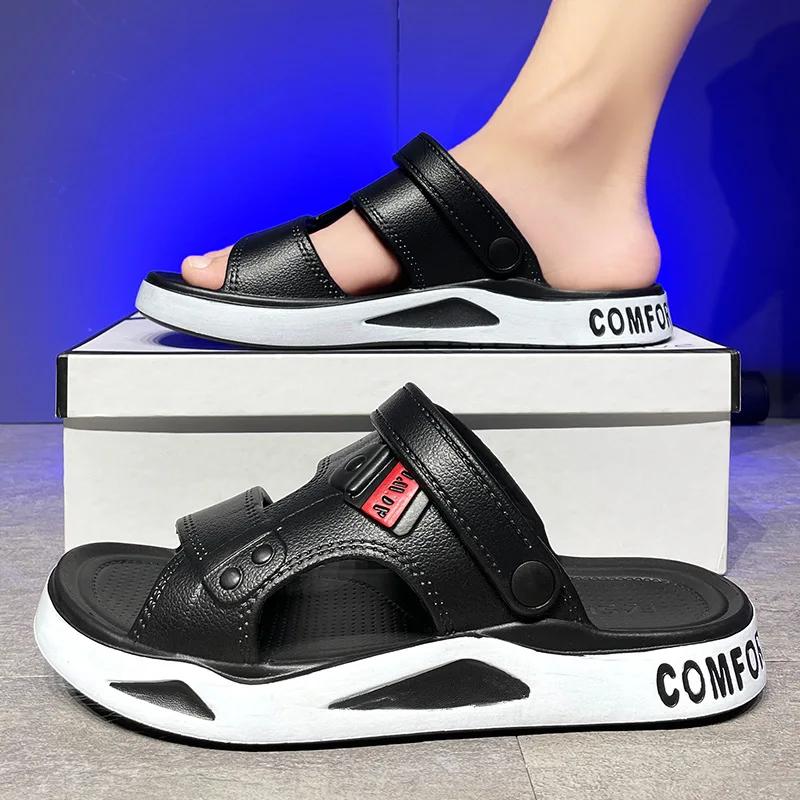 Fashion Sandals Men's 2025 Summer New Fashionable, Lightweight, Soft Soled Casual Slippers Outdoor Anti Slip Beach Slippers
