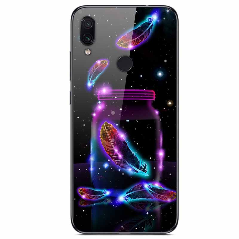 For Redmi Note 7 Cases Note7 Pro Tempered Glass Hard Back Cover For Xiaomi Redmi 7 Pro Phone Case Protective Funda Bumper Note 7