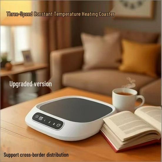 

Three-Level Temperature Coaster with Beep Reminder for Coffee, Tea, and Milk Bilingual Manual серебряный