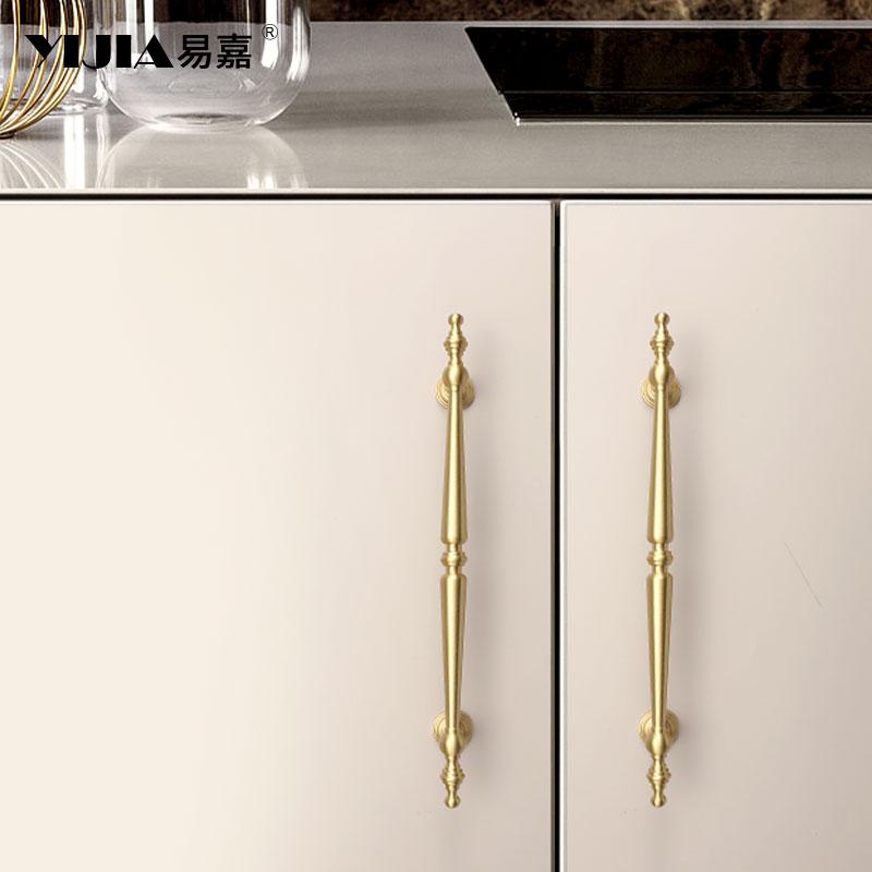 Single Hole Brass Drawer Pulls Wardrobe TV Cabinet Entryway Cabinet Nightstand Handle Furniture Hardware Knob 96mm 128mm