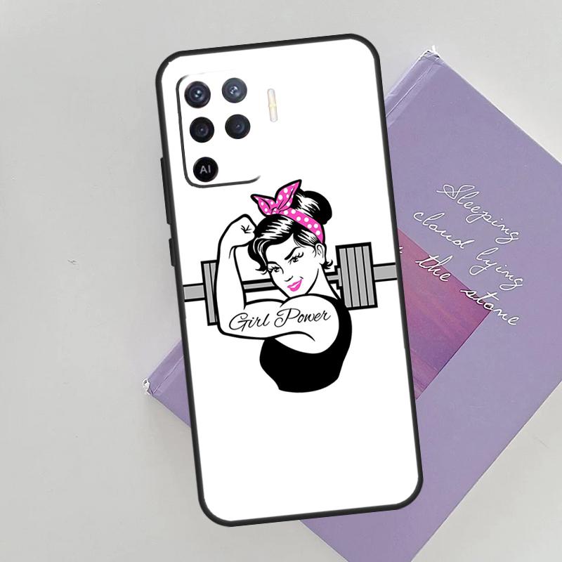 Fitness Girl Gym Case For Oppo A15 A16 A17 A52 A72 A76 A96 A74 A94 A53 A54S A57S A58 A78 A98 A77 Phone Cover