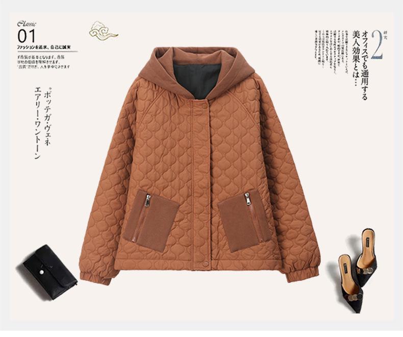 Women's Hooded Cotton Coat: Autumn/Winter 2024, Short, Loose, and Thickened for Middle-Aged and Elderly.