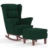 VidaXL Chaise à Bascule avec Pieds en Bois et Tabouret Fauteuil de Salon Relaxation Meuble de Salle de Séjour Chambre 3121232