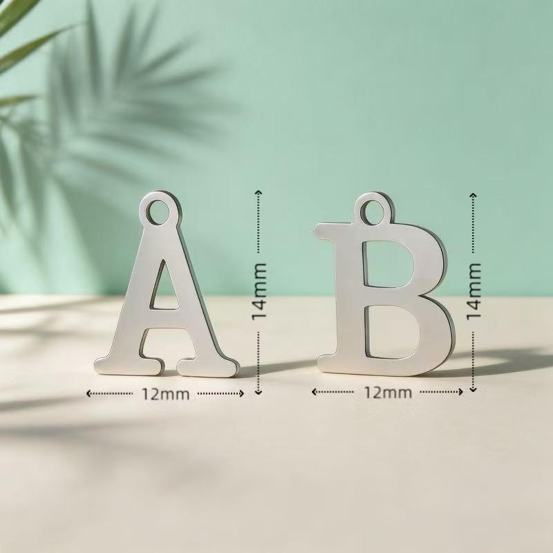 DIY Jewelry Accessories: 26 Alphabet Titanium Steel Pendants for Bracelets, Necklaces, Handmade Charms