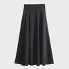 Large Size High Waist Slim Black A-Line Skirt for Women