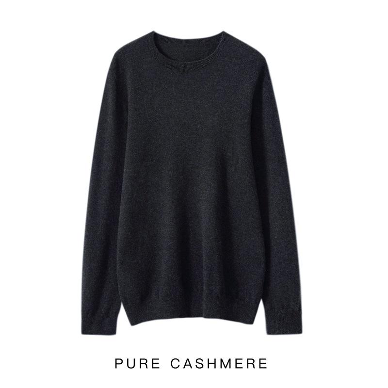 

Мужской кашемировый свитер с круглым вырезом: Универсальный трикотажный джемпер на осень/зиму L