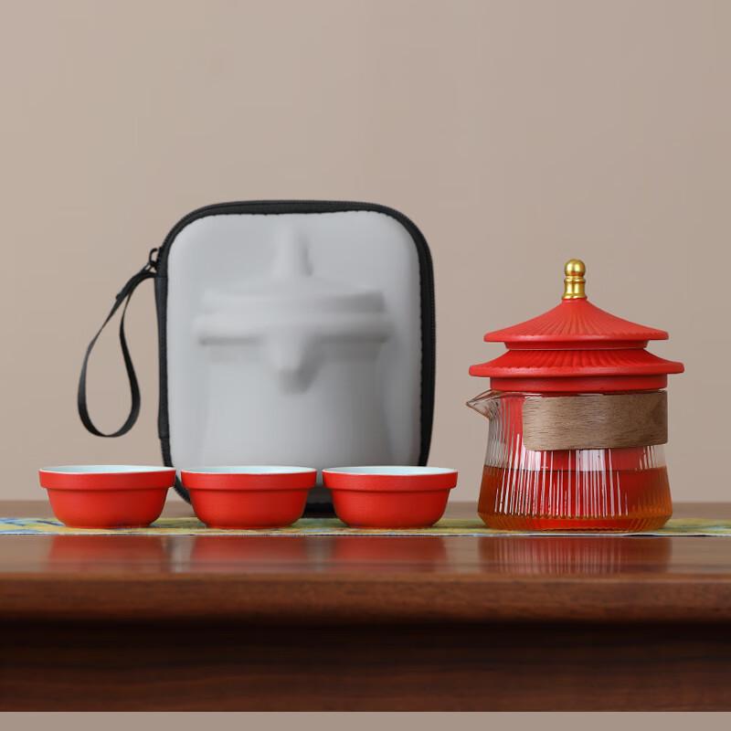 

Portable Kung Fu Tea Set - Glass Pot, Ceramic Cups