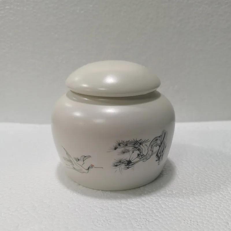 Ceramic Tea Caddy Small Mini Portable Oolong Tea Storage Tank Travel Tea Boxes Powder Sealed Jar Tea Containers Spice Candy Jar