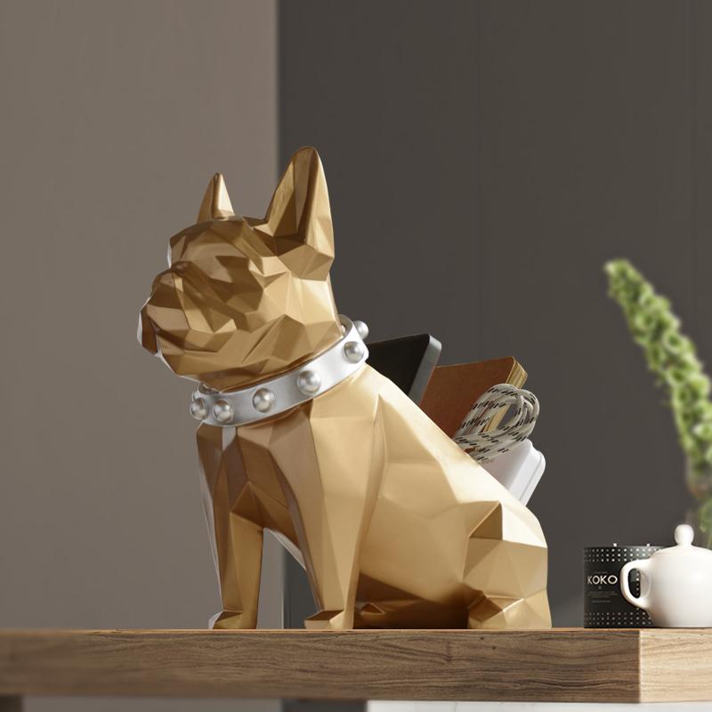 Resin Dog Figurines Home Décor Office Table Storage Bin Accessories For Lliving Room Organizer Ornaments Sculpture Statue