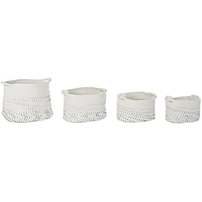 Ensemble de paniers - DKD HOME DECOR - Standard - Coton - Noir et blanc - 36x36x33 cm