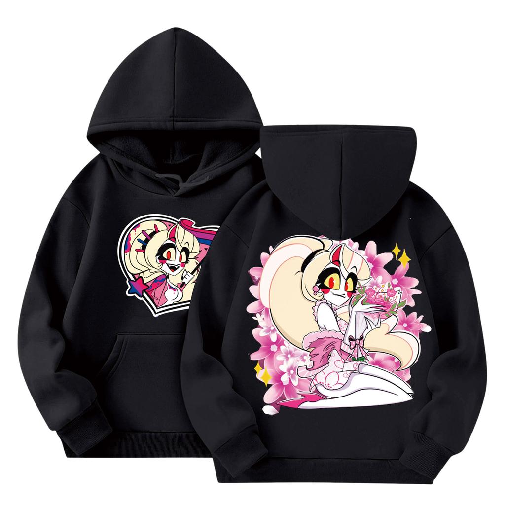 Child Fashion Lightweight Long Sleeve Pullover With Pockets  Print Hoodie