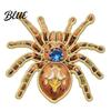 Punk Rock Style Accessories Gothic Spider Brooch Pin Colorful Rhinestones Decor Retro Simulated Lapel Pins Alloy Decorative Pin for Jackets