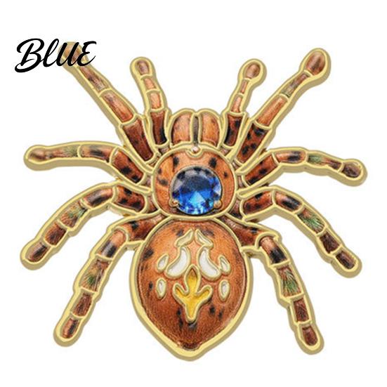 Punk Rock Style Accessories Gothic Spider Brooch Pin Colorful Rhinestones Decor Retro Simulated Lapel Pins Alloy Decorative Pin for Jackets