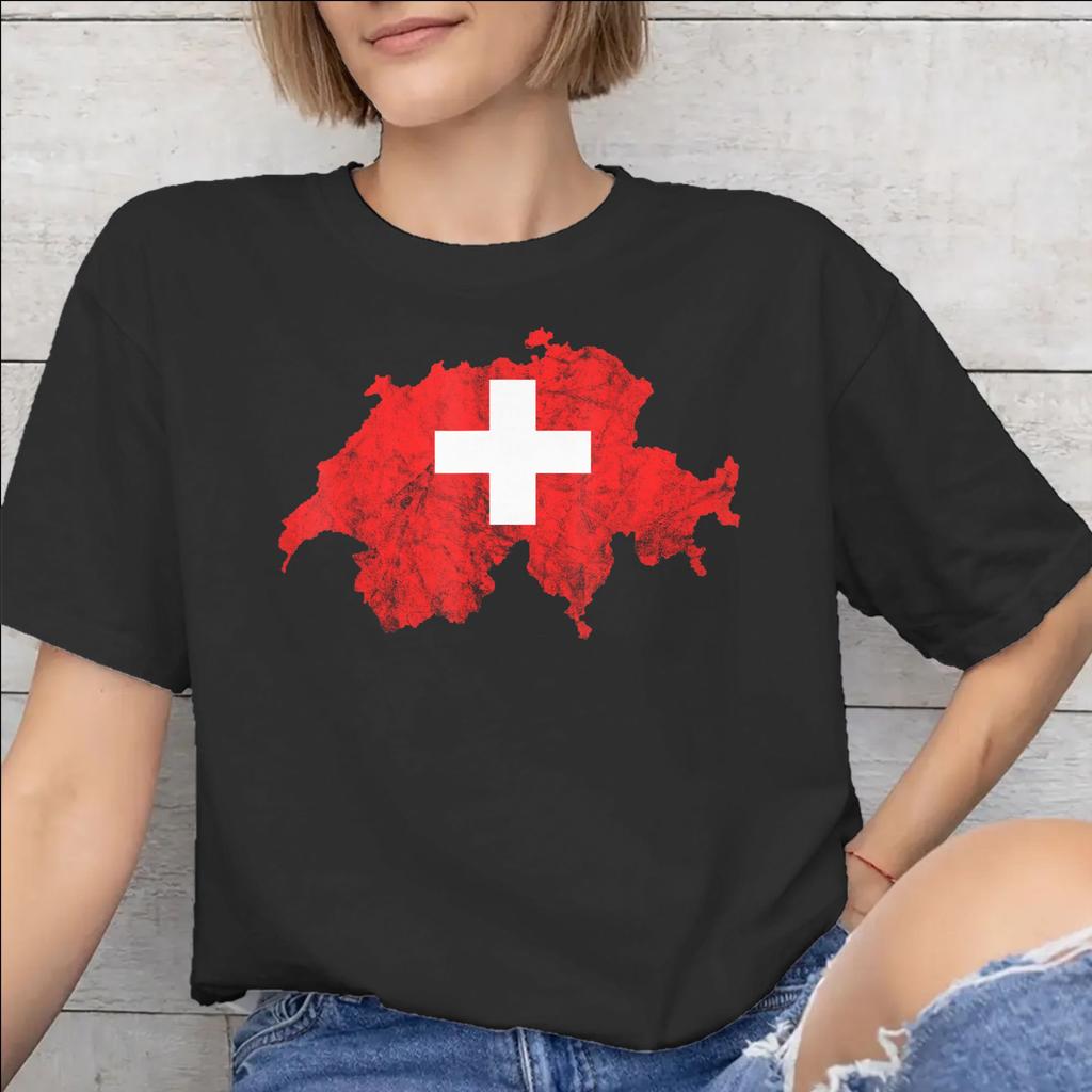 Swiss Switzerland Flag Accessories Unisex T Shirt Pure Cotton Tee Graphic Printed Tshirt Clothing