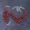 Natural Mozambique Garnet Gemstone 925 Sterling Silver Jewelry Set u3U30