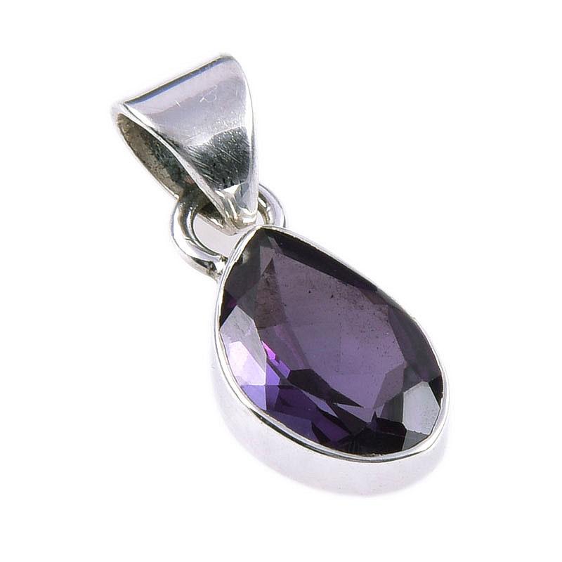 Alexandrit Natural Argint Sterling Solid 925 Cadou Bijuterii Pandantiv 1'' A8S47